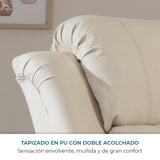 ZZ DON DESCANSO - Sillón Relax Eléctrico Levanta Personas Trevi Crema, Reclinación 160º, 10 Programas, Temporizador, Calor Lumbar, Sist. Masaje 4 Zonas, Acabado PU, Incluye Mando