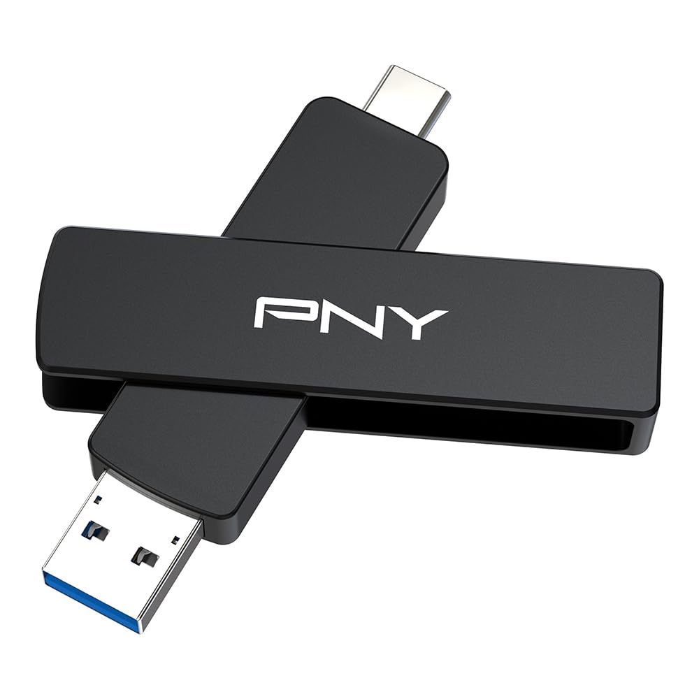 PNY Unidad Flash Duo Link V3 1TB USB 3.2 Gen 2 Tipo-C y Tipo-A OTG, Velocidades de Lectura/Escritura 1000/800MB/s, Almacenamiento móvil Externo Compatible con Smartphones/tabletas/Ordenadores