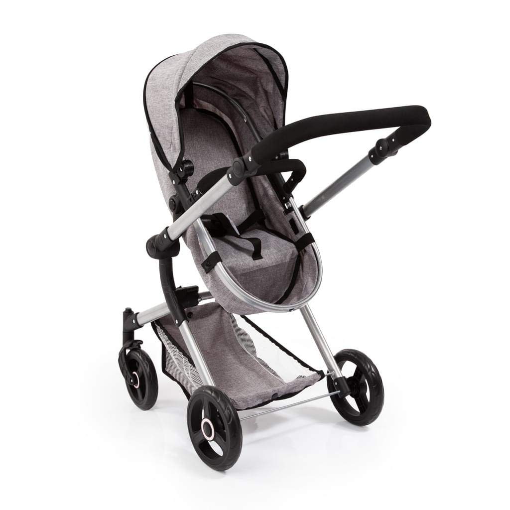 Bayer Design 18410Aa, Cochecito de Muñecas, Carro Neo Vario, Combolsa, Convertible, Plegable, Ajustable, Gris Comcorona, Color