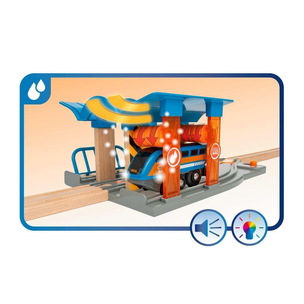 Brio World - Set Deluxe con Túnel de Acción, Smart Tech Sound, BRIO Ferrocarriles, Set de Construcción de Madera, Tren Juguete, Juguetes Niños 3 Años o más, Juegos Educativos 3 Años