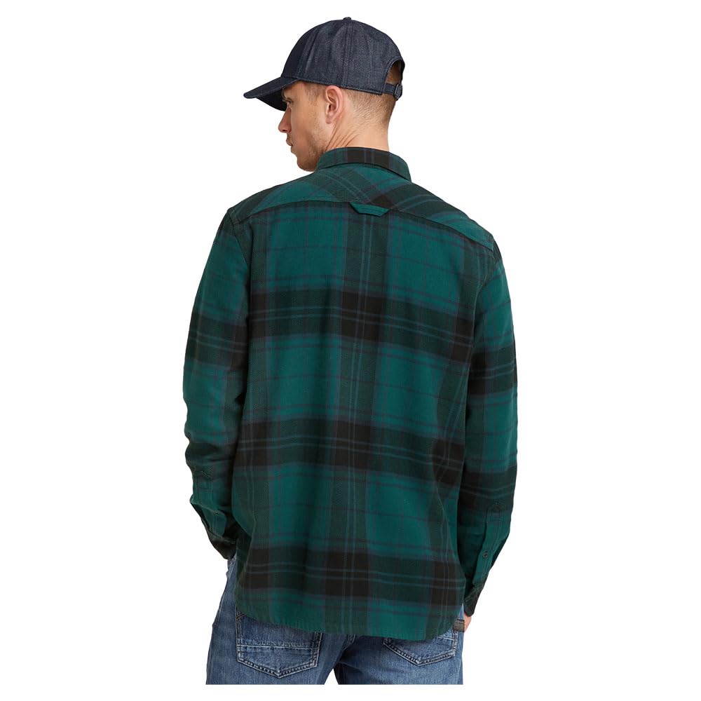 G-STAR Para Hombre Camisa CPO Regular, Multicolor (Bright Billet Green Luke Check D23583-D749-G718), S