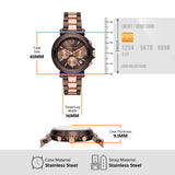 Michael Kors Reloj Maren para Mujer, Movimiento cronógrafo de Cuarzo con Correa de Acero o Piel, Marrón Oscuro, 40 mm