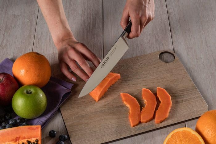 Arcos Riviera - Juego de Cuchillos de Cocina (Mondador + 1 Santoku + 1 Cuchillo Chef) - Acero Inoxidable Forjado NITRUM - Mango POM - Color Negro