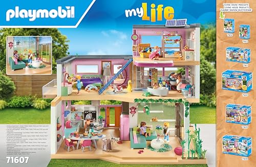 PLAYMOBIL myLife 71607 Casa con jardín, con Dos Figuras y una Hoja de Pegatinas, Hecha de más del 80% de Materiales reciclados y de Base biológica, Juguetes para niños y niñas a Partir de 4 años