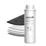 Elemento de Membrana y Filtro de Carbón Ecosoft para Sistema de Ósmosis Inversa CROSS Solo - 99,8% de Pureza | Elimina Bacterias, Virus | Olores y Sabores | Instalación Fácil