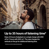 Denon AH-C840NCW - Auriculares intrauditivos inalámbricos Bluooth con cancelación Activa de Ruido, Resistentes al Agua, Llamada cristalina, Color Negro