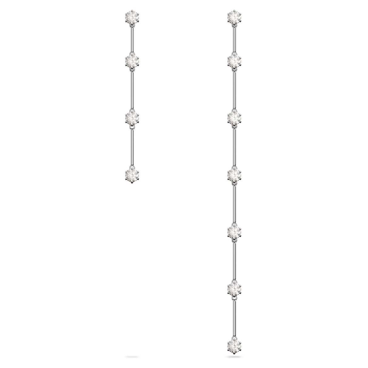 Swarovski Pendientes Constella, Diseño asimétrico, Blancos, Baño de rodio