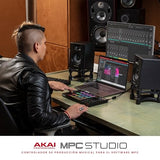 Akai Professional MPC Studio – Controlador MIDI, caja de ritmos con 16 pads RGB sensibles a la velocidad, software MPC, banda táctil asignable y pantalla LCD