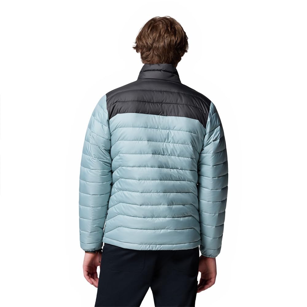 Columbia Powder Lite 2 - Chaqueta acolchada para hombre, azul aplastado, tiburón, talla L