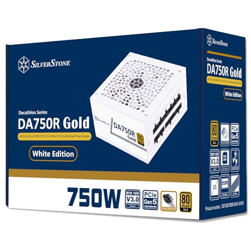 SilverStone Technology DA750R Gold, ATX Totalmente Modular 80 Plus Gold 750W ATX 3,0 y PCIe 5,0, SST-DA750R-GMA-WWW