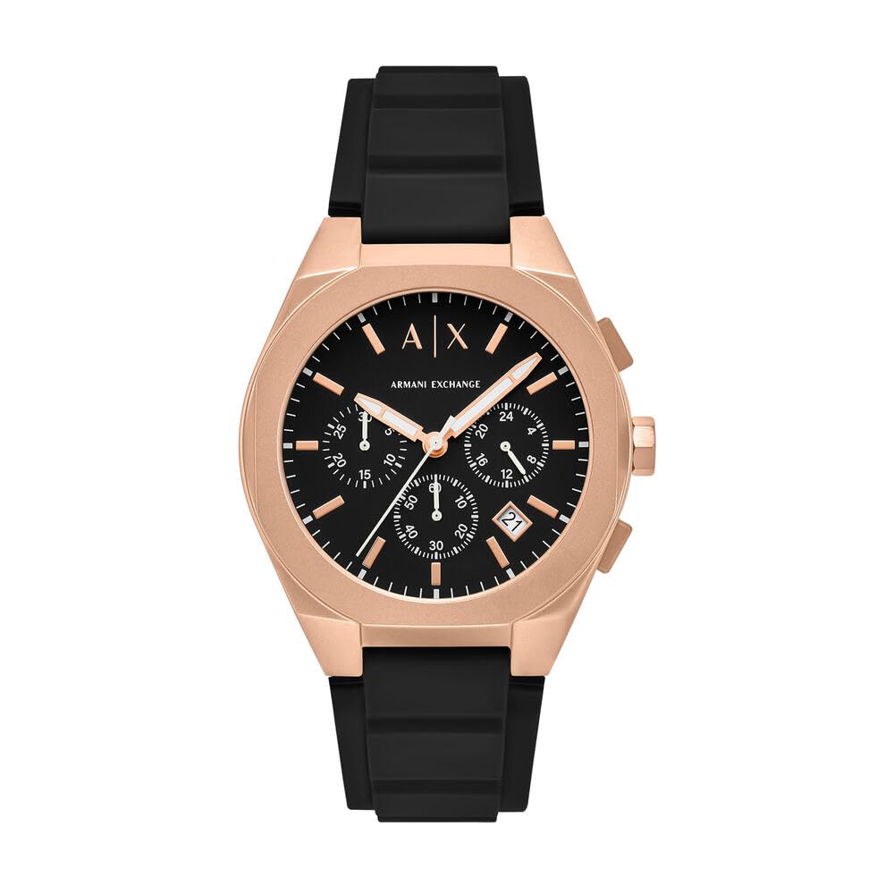 Armani Exchange Orologio da uomo, Movimento cronografico al quarzo e cassa da 42 mm con cinturino in Silicone