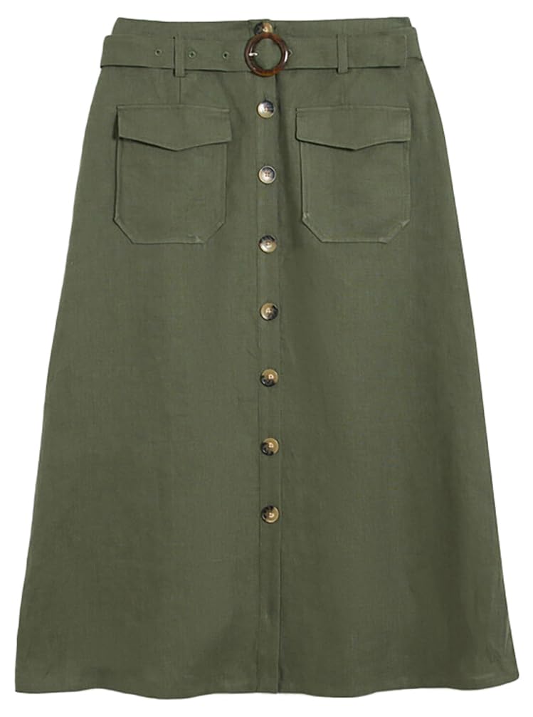 Caroll Kk031-agnes Falda, Verde, 40 para Mujer