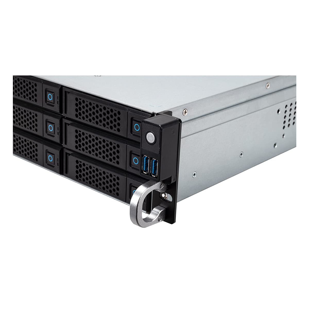 UNYKAch Caja Rack HSW6212 Hot Swap (Sustitución de Bahías en Caliente) 2U, ATX, 12 Bahías Compatibles con Discos de 3,5″ o 2.5”, 4 Ventiladores de 80 mm, 2 USB 2.0
