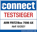 AVM Fritz!Box 7590 AX (Wi-Fi 6 enrutador con 2400 Mbps (5 GHz) y 1200 Mbps (2,4 GHz), hasta 300 Mbps con supervectoring VDSL, Malla Wi-Fi, Base DECT, en alemán Versión)