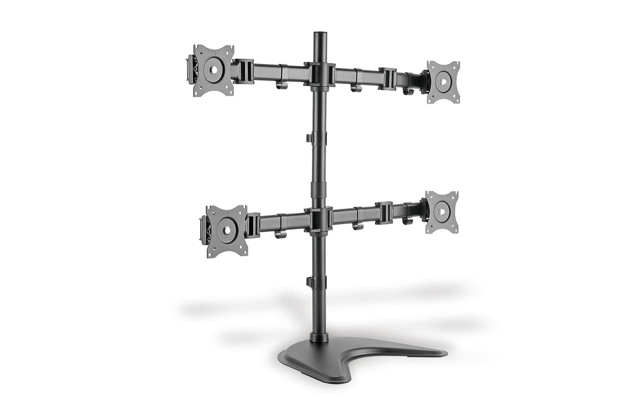 DIGITUS Soporte para monitor - Soporte - 4 monitores - Hasta 27 pulgadas - Hasta 4x 8 kg - VESA 75x75, 100x100 - Negro