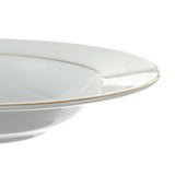 Juego de manteles individuales de porcelana con rayas doradas de 18 piezas