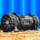 XX. Y P de 137j Altavoz Bluetooth Boom Box (NFC) con Radio FM Integrado, Entrada de batería/Audio para micrófono/Instrumento Musical/Reproductor MP3/Puerto USB Negro