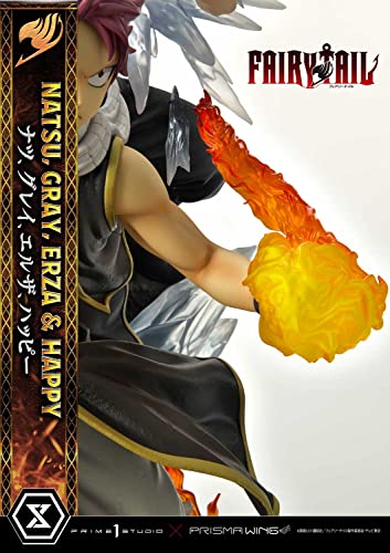 Prime 1 Studio Fairy Tail - Figura Decorativa de Natsu, Gris, Erza, Happy - Figura de Estatua de Lujo, versión 1/7, 57 cm