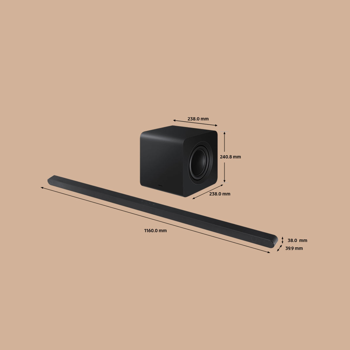 Samsung Barra de Sonido HW-S800D/ZF - Diseño Ultra Slim, Dolby Atmos Inalámbrico, Q-Symphony, 3.1.2 Canales y SpaceFit Sound Pro