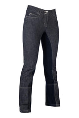 HKM Pantalones Jodhpur -Miss Blink- 1/1 Alos Besatz6169 para Mujer, 6169 Azul Vaquero Azul Oscuro, 40 EU