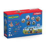 Schleich Dinosaurs 42564 — Set Campamento Base de Expedición con Dinosaurios de Juguetes — Incluye Volcán en Erupción LED, Exploradores y 2 Figuras de Dinosaurios — Juguetes para Niños 5 Años o Más