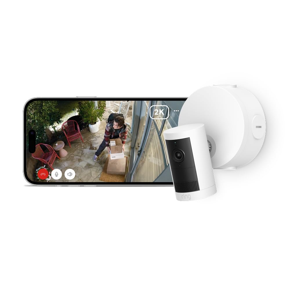 Ring | Nueva Cámara exterior Plus Power-Over-Ethernet (Outdoor Camera Plus) | Vídeo 2K de gran angular | Alimentación constante | 30 días de prueba gratuita del plan de Ring Home