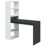 Habitdesign, Escritorio con Estanteria Reversible, Blanco Artik y Gris Antracita, Modelo Duplo, Medidas: 120 cm (Ancho) x 53 cm (Fondo) x 144 cm (Alto)