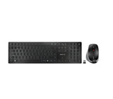 CHERRY DW 9500 SLIM, Set Inalámbrico de Escritorio, Teclado Español (QWERTY), Conexión Inalámbrica Bluetooth o 2.4 GHz, Ratón Ergonómico para Diestro, Negro/Gris