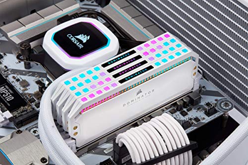 Corsair Dominator Platinum RGB 32 GB DDR4 3200MHz C16, AMD Optimizado LED RGB Memoria de Sobremesa Rendimiento de Alta, Respuesta Ajustados, 12 Direccionables CAPELLIX Leds RGB, 4 x 8 GB, Blanco
