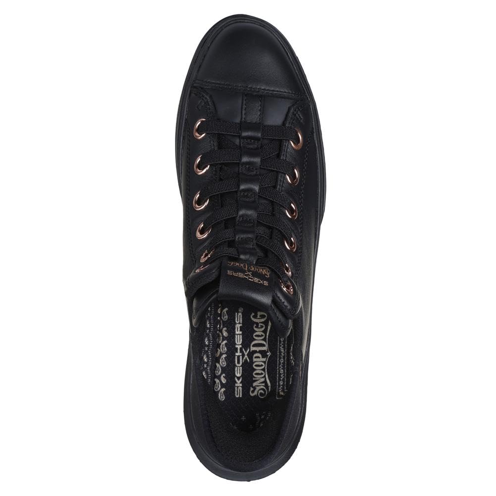 Skechers Snoop One OG, Zapatillas Mujer, Black Leather/Mesh/Rose Gold Trim, 37 EU