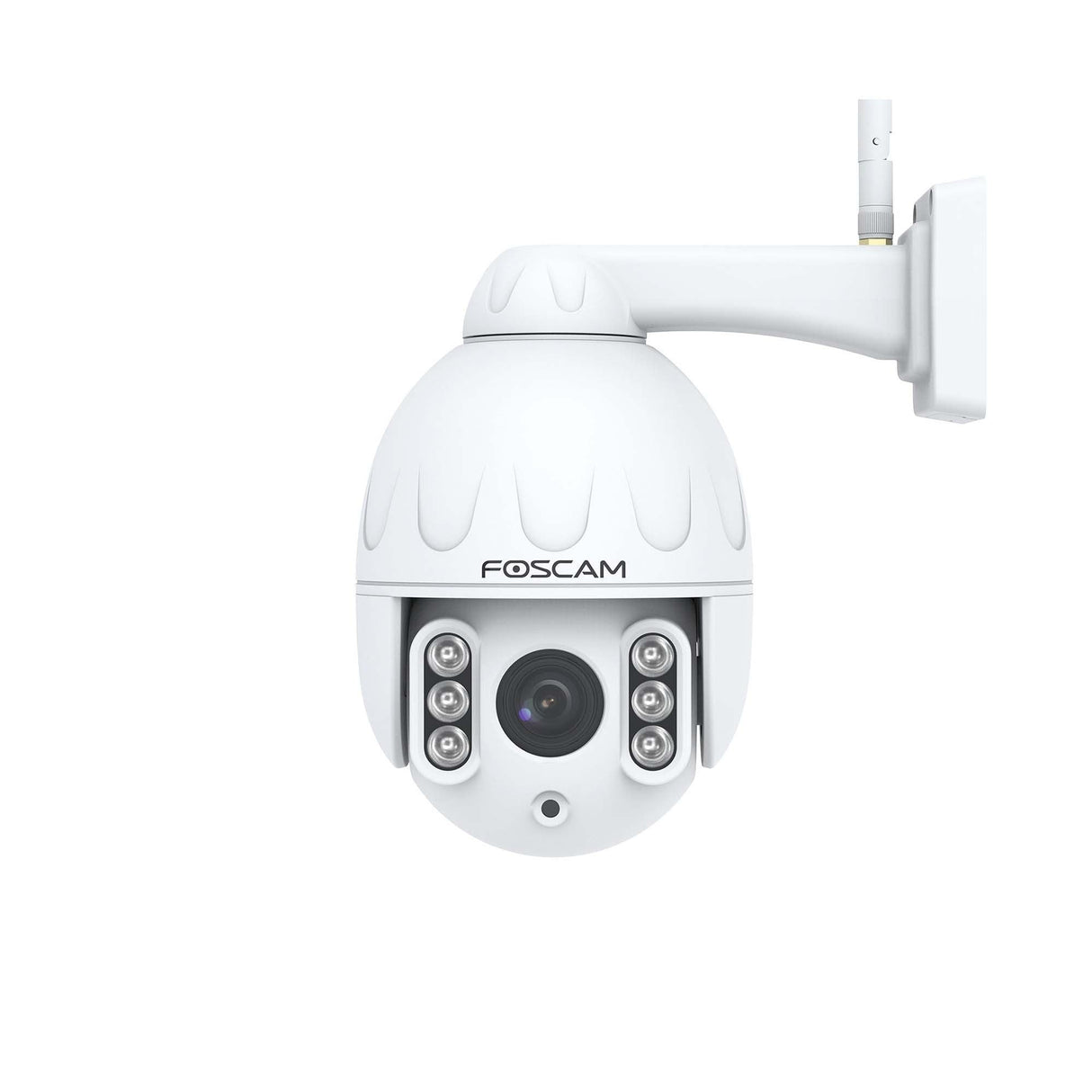 Foscam Cámara de vigilancia SD4 4 MP Dual Band WiFi PTZ Dome con Zoom óptico de 4 aumentos y visión Nocturna hasta 50 Metros, detección de Personas, Movimiento y Ruido, Color Blanco