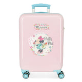 Disney Minnie Florals Maleta de cabina Rosa 38x55x20 cms Rígida ABS Cierre de combinación lateral 34L 2 kgs 4 Ruedas dobles Equipaje de Mano