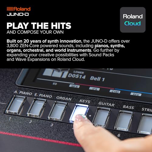 Sintetizador Roland JUNO-D8 | Teclado contrapesado de 88 notas con acción martillo | Generador ZEN-Core con más de 3.800 sonidos integrados | Intuitivas herramientas creativas