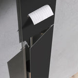 Emco ASIS 2.0 - Módulo de Armario Empotrado para escobilla de Inodoro, Armario de baño con Soporte para Rollo de Papel higiénico y Compartimento Adicional, gabinete Alto con función de Empuje para