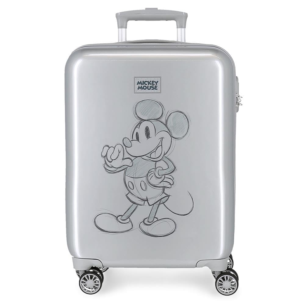 Disney Mickey Maleta de cabina Gris 37x55x20 cms Rígida ABS Cierre de combinación lateral 34L 2 kgs 4 Ruedas dobles Equipaje de Mano