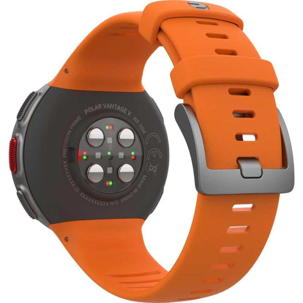 Polar Vantage V-Reloj Premium con GPS y Frecuencia Cardíaca, Multideporte y Perfil de Triatlón, Potencia de Running, Batería Ultra Larga, Resistente al Agua, M/L, Naranja