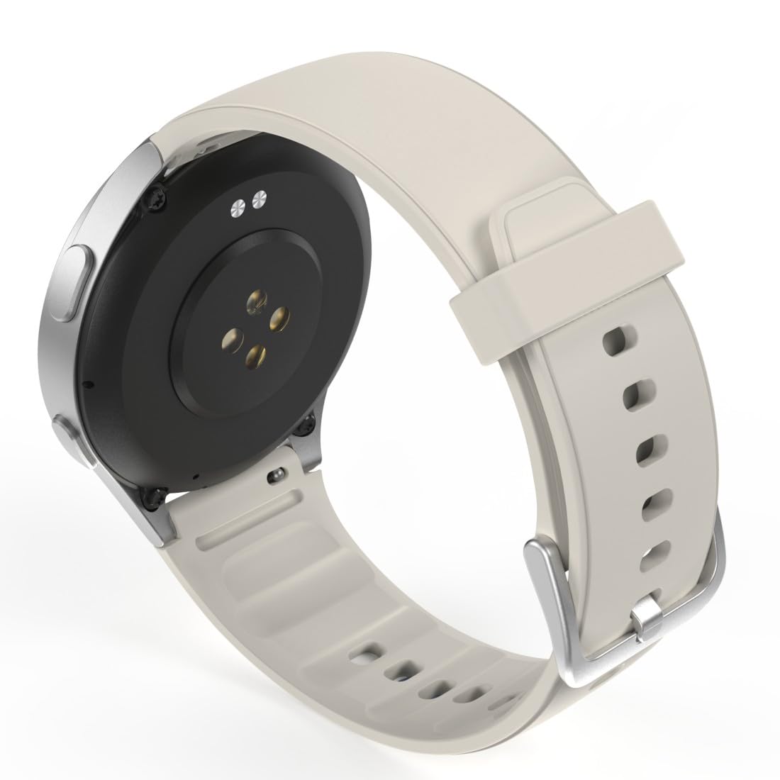HAMA | Smartwatch 8900 (Reloj Inteligente, con GPS, Pantalla Tactil Amoled, Reloj Deportivo, Permite Hacer Llamadas en Manos Libres) Color Plata y Beige.