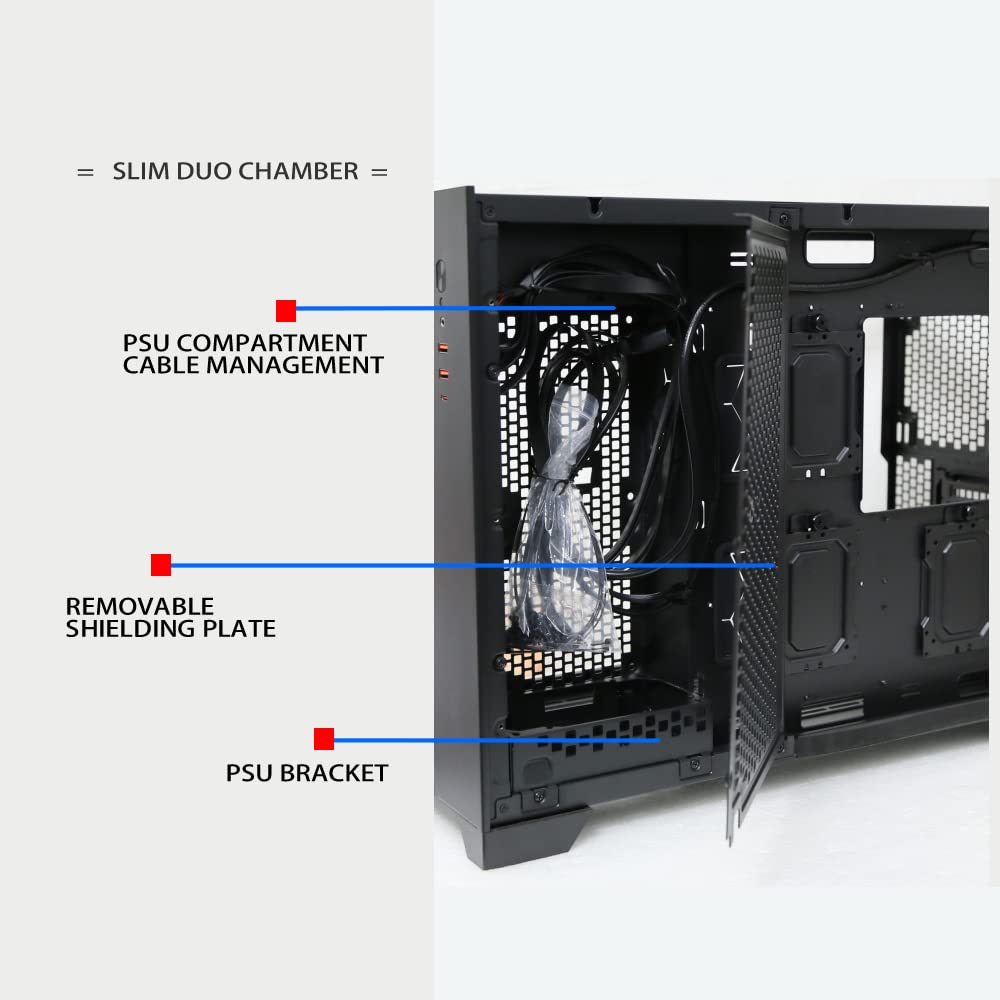 SaharaGaming P480MB-S RGB ATX PC Case (4 x 12 cm, Ventilador ARGB de un Solo Anillo, gestión de Cables, hub de Ventilador de 10 Puertos, PWM, Sync) Negro