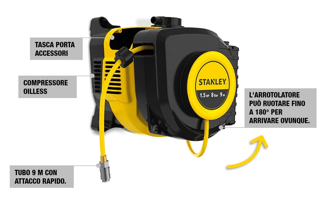 Stanley - WALLTECH Compresor de pared, amarillo