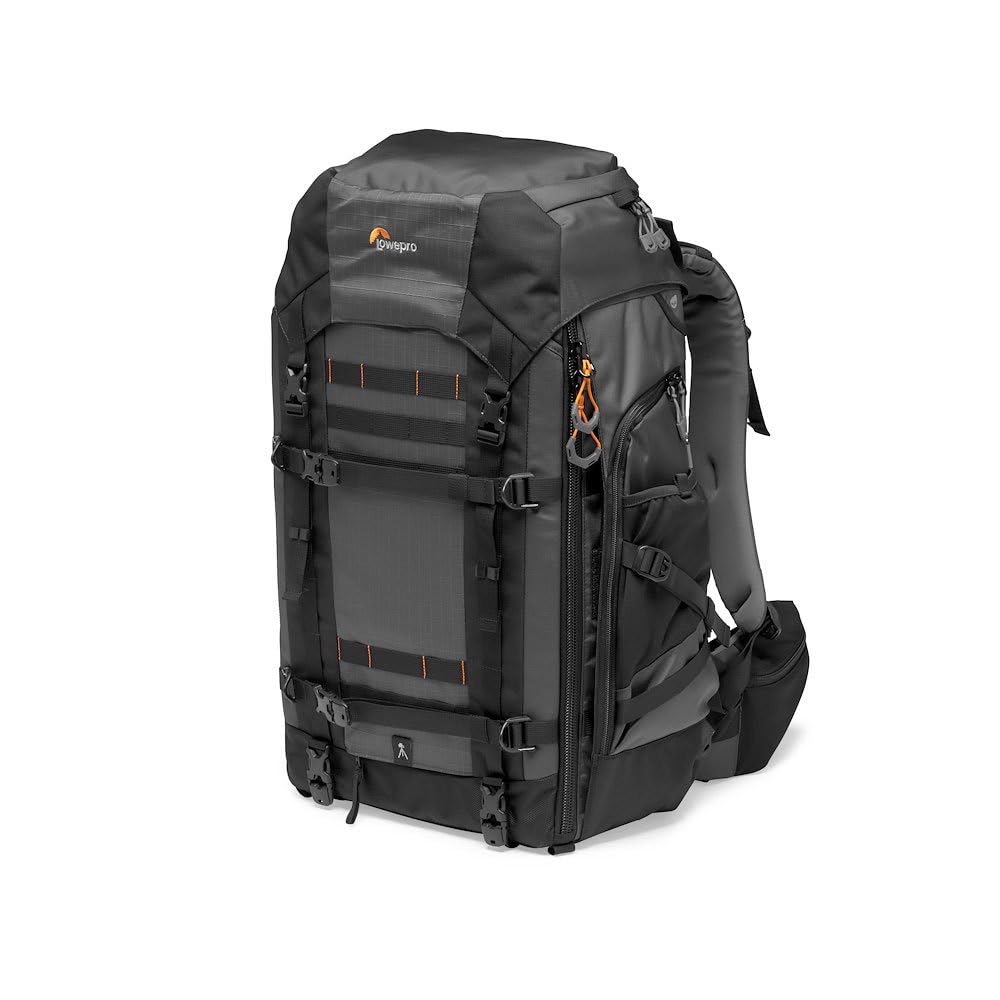 Lowepro Pro Trekker BP 550 AW II, mochila para fotógrafo de exteriores con tejido reciclado, cabe laptops y tablets de hasta 15" con divisiones Maxfit, tapa impermeable, negra o gris oscuro