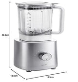 ZWILLING ENFINIGY Batidora universal 1,4l, Preparadora de batidos con cuchilla cruzada de acero inox, Motor de alto rendimiento 1200W, Plata