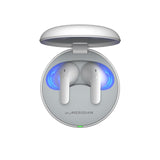 LG Electronics Auriculares Tone Free DT80Q, Bluetooth 5.2 con Sistema de Sonido Meridian y Función de Carga Rápida, Blanco