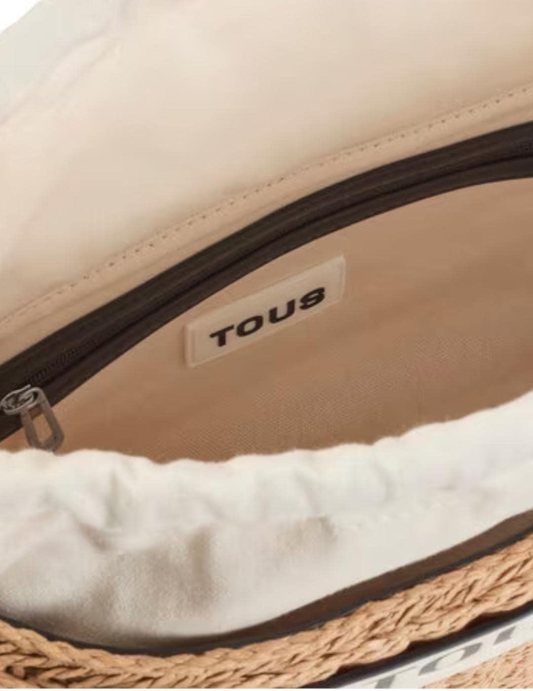 TOUS, Capazo Mediano Scoubidou Natural-Negro TU para Mujer, Beige, Talla única