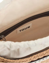 TOUS, Capazo Mediano Scoubidou Natural-Negro TU para Mujer, Beige, Talla única