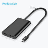 CableGlaxay Adaptador de Salida Thunderbolt 3 a Dual HDMI 2.0 para Ordenadores Mac y Windows Thunderbolt 3 (admite Dos monitores de hasta 4K @ 60 Hz, Solo Compatible con Thunderbolt 3)