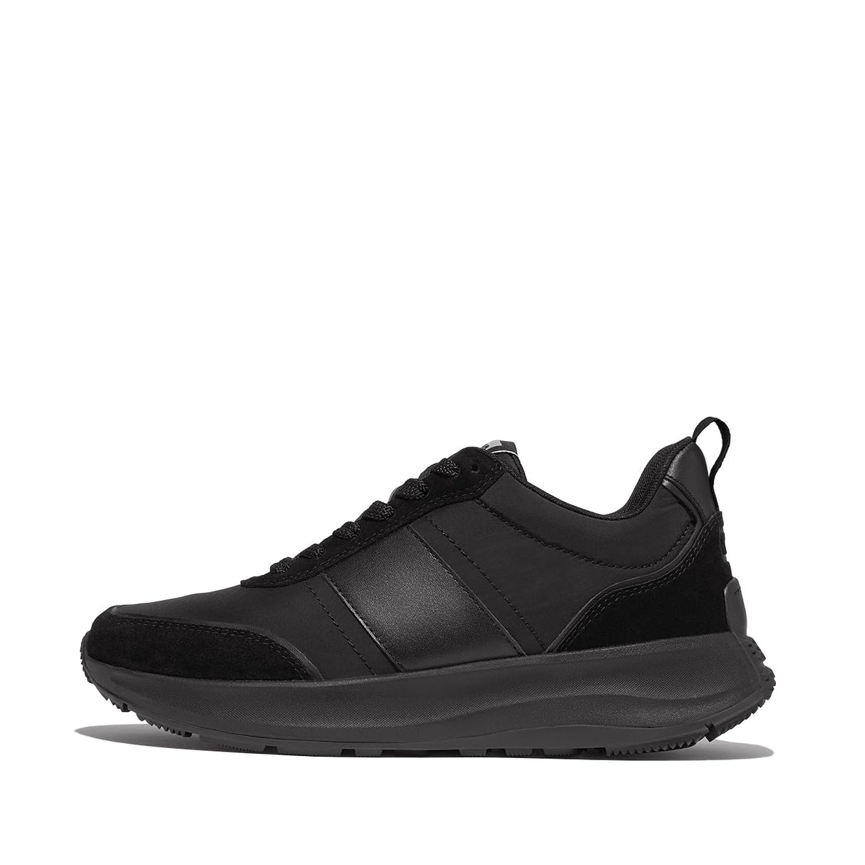 Fitflop F-Mode Flow Fabric/Suede/Leather Flatform Sneakers, Zapatillas Mujer, Todo Negro, 39 EU