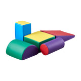 VEVOR 5 PCS Juego de Juguetes de Escalada de Espuma, Bloques de Escalada de Cuero Sintético, Juego de Actividades para Trepar y Gatear en Interiores Fácil de Limpiar, para Niños de 6 Meses a 3 Años
