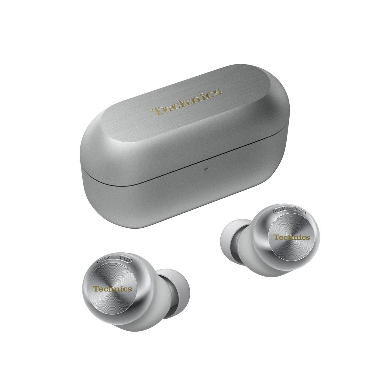 Technics EAH-AZ100E-S Auriculares Inalámbricos con Cancelación De Ruido, Bluetooth Multipunto, Voice Focus AI, Cómodos Auriculares Internos, Color Plateado