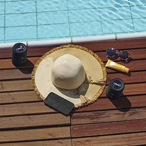 Hama | Altavoz Bluetooth Twin 3.0 (Altavoz Inalámbrico, Gran Potencia, Resistente al Agua IP67, Se Puede Dividir en 2 Altavoces Individuales) Color Negro
