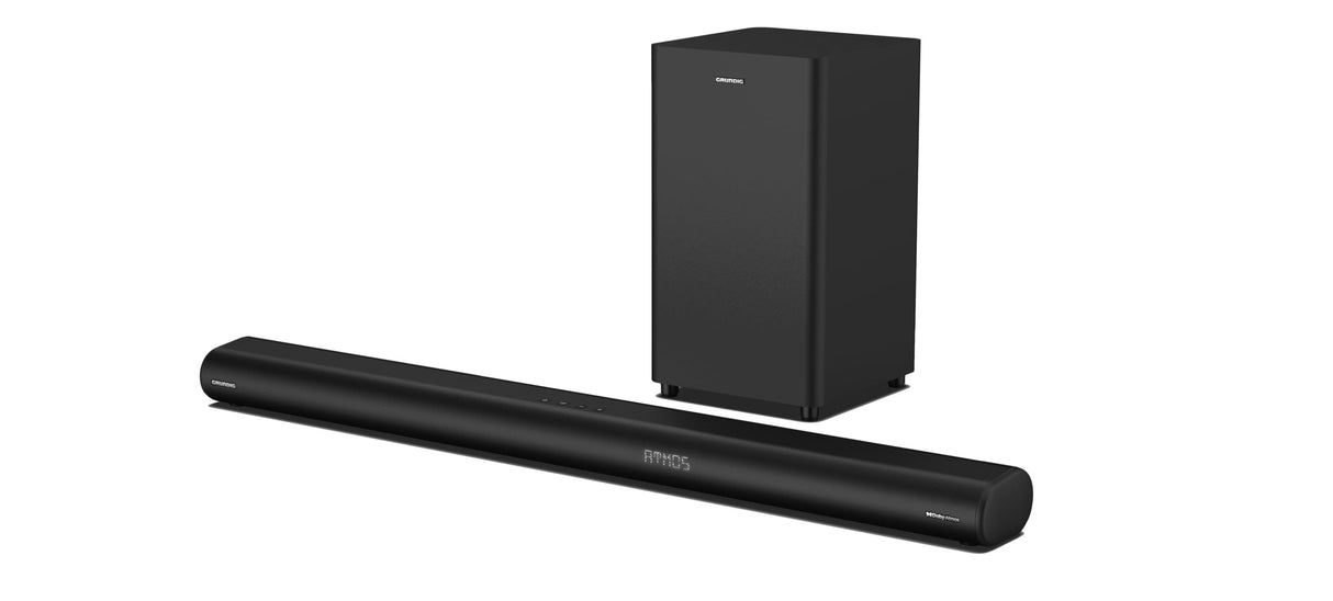 Grundig DSB 3000 Dolby Atmos con subwoofer, Dolby Atmos de 3.1.2 Canales, Salida de música 580 vatios máx., Bluetooth V5.3, HDMI (eARC), Entrada óptica, Aux In, USB, Negro